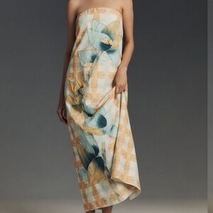 NWOT Anthropologie Strapless Cotton Linen Dress